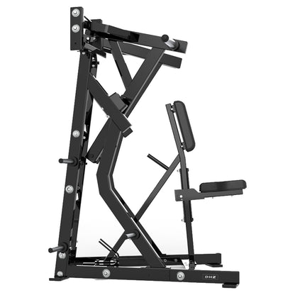 DHZ P-FORCE PM2009 Iso-Lateral Low Row – Plate Loaded Iso-Laterale Low-Row-Maschine – schwarze Polster, Produktansicht 08