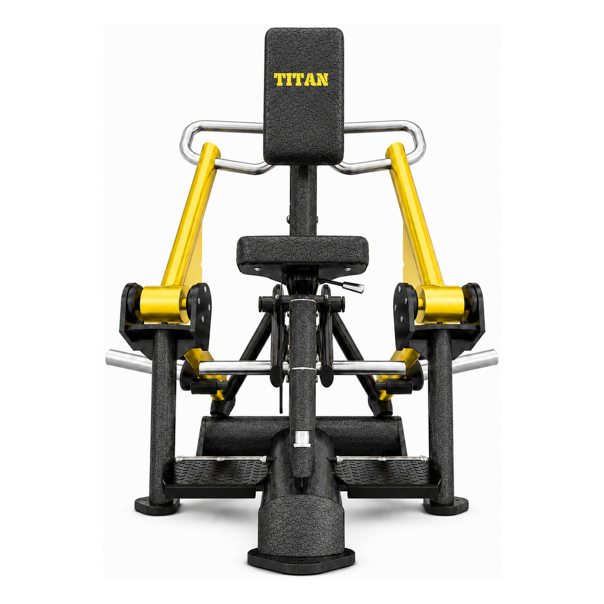 DHZ TITAN Extreme T902 Rowing Machine – Rudermaschine – Frontansicht in Schwarz-Gold