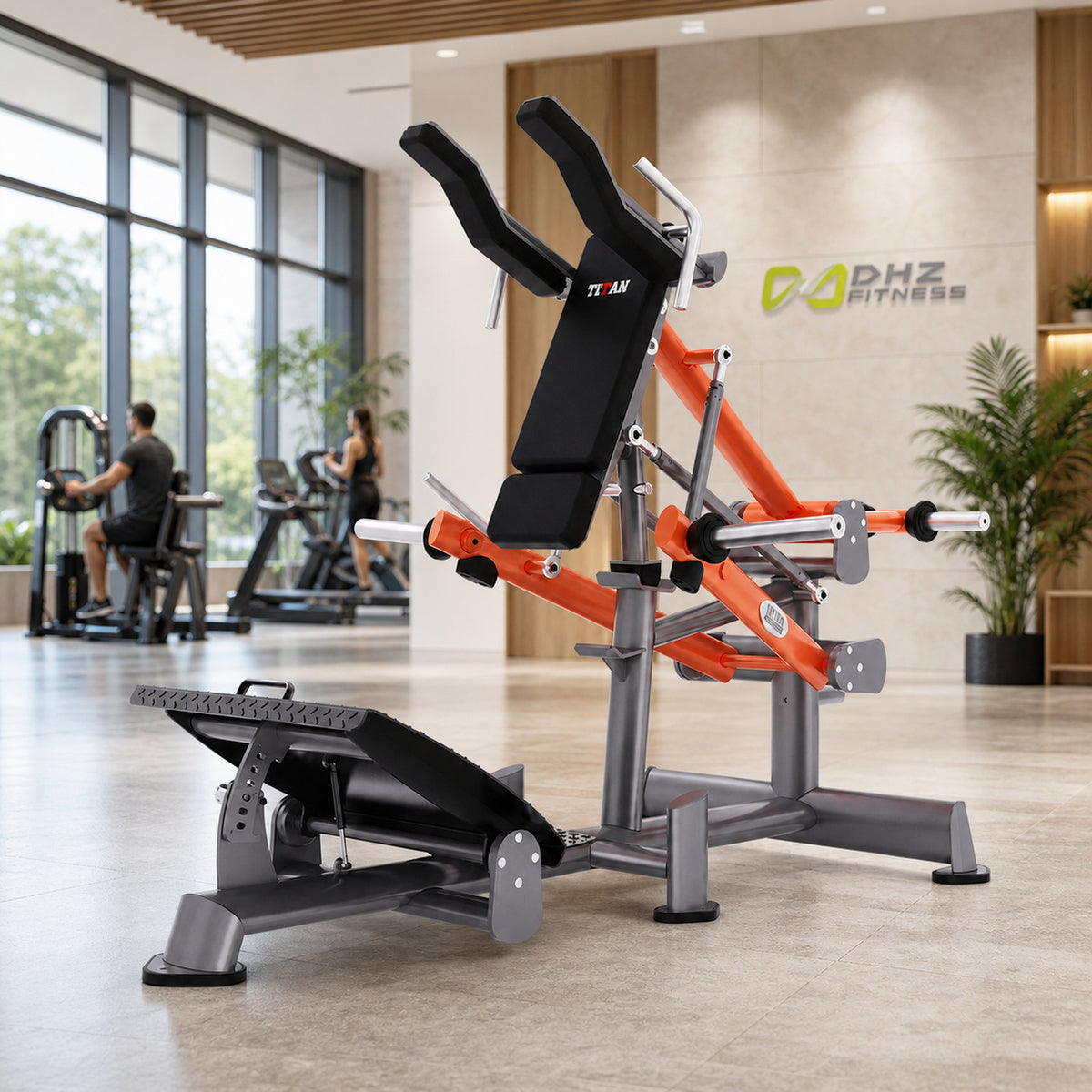 DHZ TITAN Extreme T911 Power Squat – Kniebeugenmaschine für Bein- und Gesäßtraining – power squat beintraining premium ambiente hell
