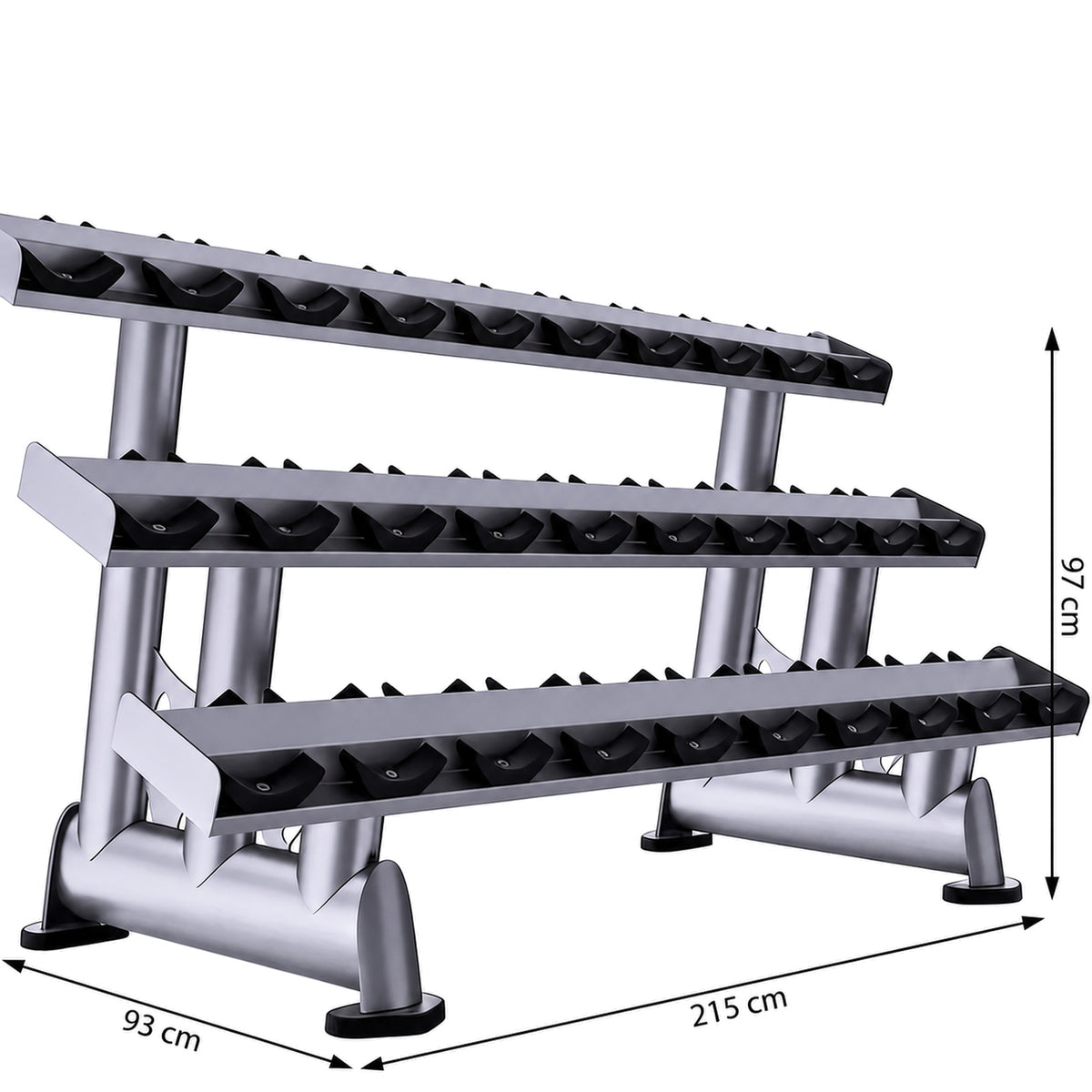 DHZ TITAN Extreme T944 3-Tier Dumbbell Rack – Kurzhantelständer – 3 tier dumbbell rack abmessungen