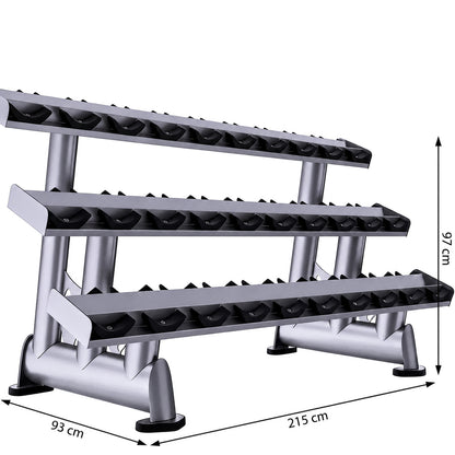 DHZ TITAN Extreme T944 3-Tier Dumbbell Rack – Kurzhantelständer – 3 tier dumbbell rack abmessungen