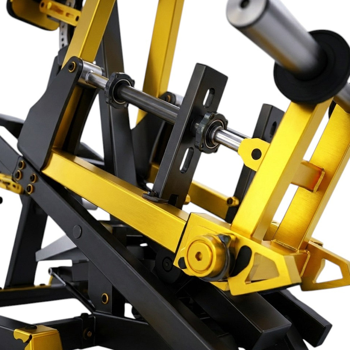 DHZ TITAN Mechanix Y930ZA Row - Plate Loaded Rudergerät für Rückentraining – row schwarz gold bewegungsarm detail
