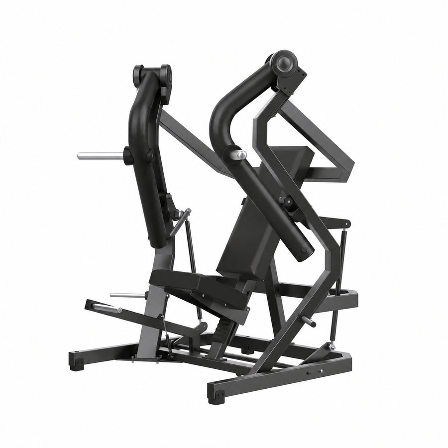 DHZ Y900 Y910L Decline-Brustpresse (Low Chest Press) mit Einstiegshilfe in Schwarz-Schwarz – Hauptansicht