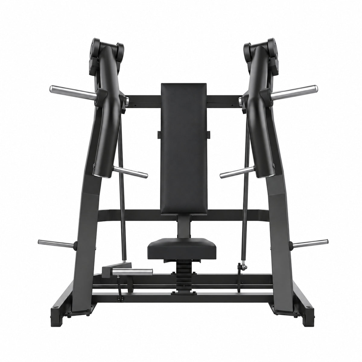 DHZ Y900 Y915L Schrägbank-Brustpresse (Incline Chest Press) mit Einstiegshilfe in Schwarz-Schwarz – Frontansicht