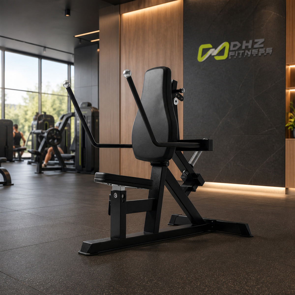 DHZ A614 Dual Triceps Extension Dip – Professionelle Plate-Loaded Trizepsmaschine – Geräteansicht in einem hochwertigen Premium-Fitnessstudio
