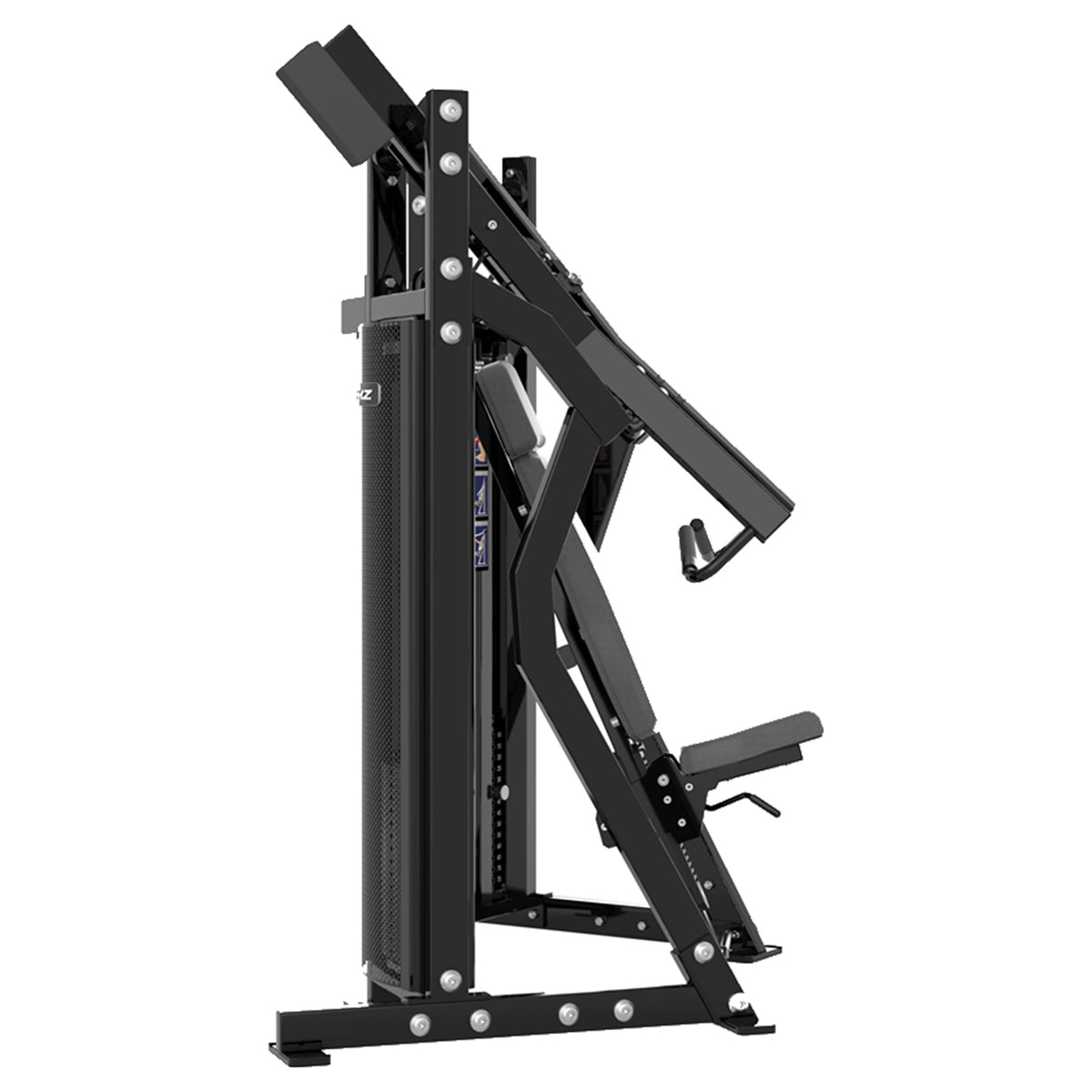 DHZ D-Force PM2038 Chest Press – Dual Weight Stack Brustpresse – schwarze Polster, Produktansicht 09