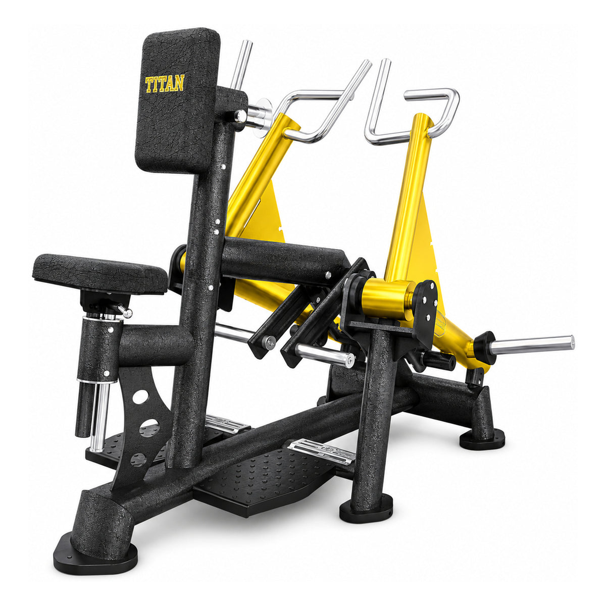 DHZ TITAN Extreme T902 Rowing Machine – Rudermaschine – Ansicht von hinten links in Schwarz-Gold
