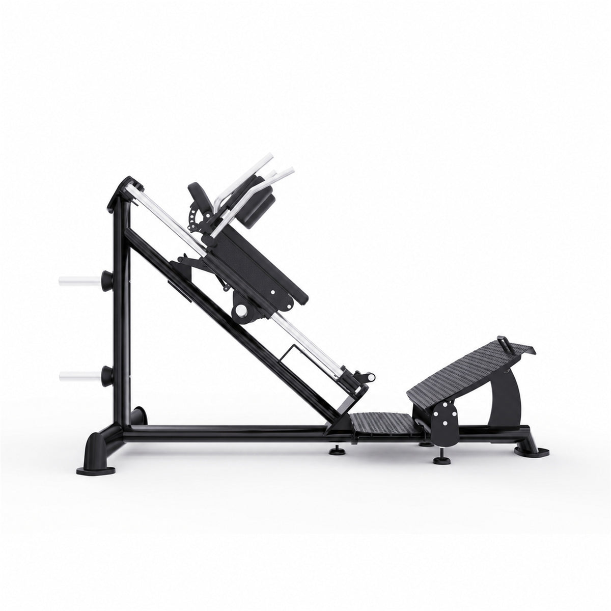 DHZ TITAN Extreme T939 Super Hack Slide – Professionelle Hack Squat Maschine für effektives Beintraining – super hack slide obsidian black seitenansicht