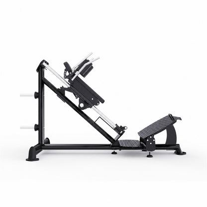 DHZ TITAN Extreme T939 Super Hack Slide – Professionelle Hack Squat Maschine für effektives Beintraining – super hack slide obsidian black seitenansicht