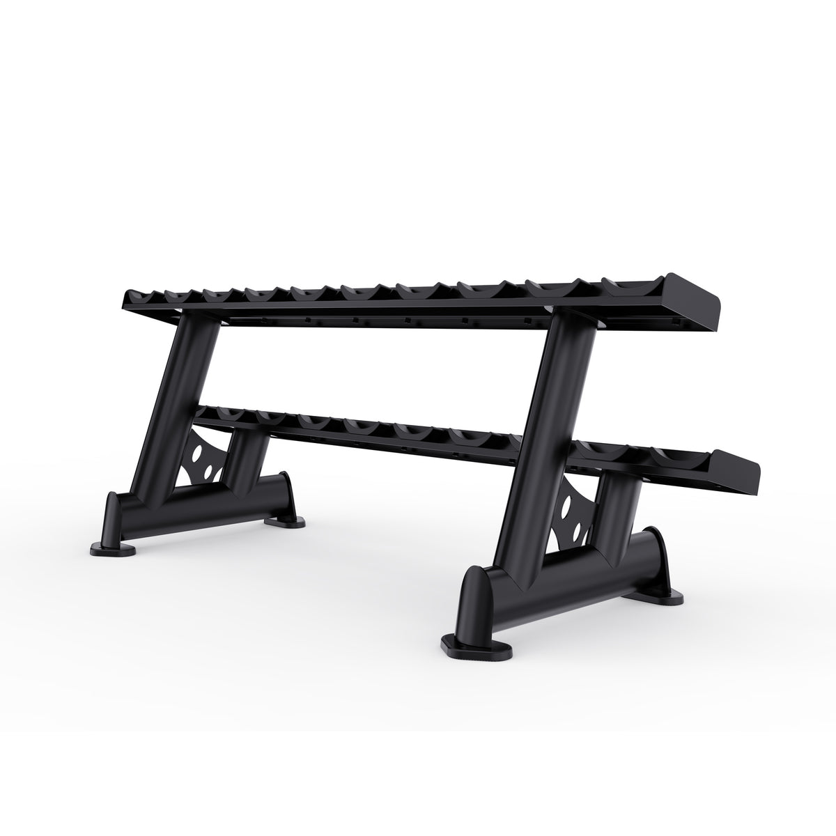 DHZ TITAN Extreme T943 Dumbbell Rack – Professioneller Kurzhantelständer – dumbbell rack kurzhantelstaender obsidian black rueckansicht