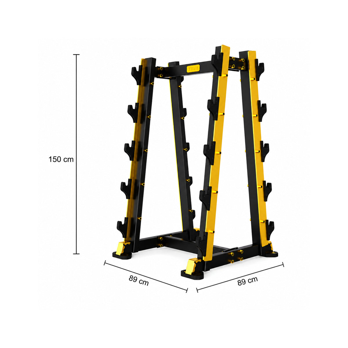 DHZ TITAN Mechanix Y981ZA Barbell Rack - Hantelablage für Langhanteln und Curlstangen – barbell rack schwarz gold abmessungen