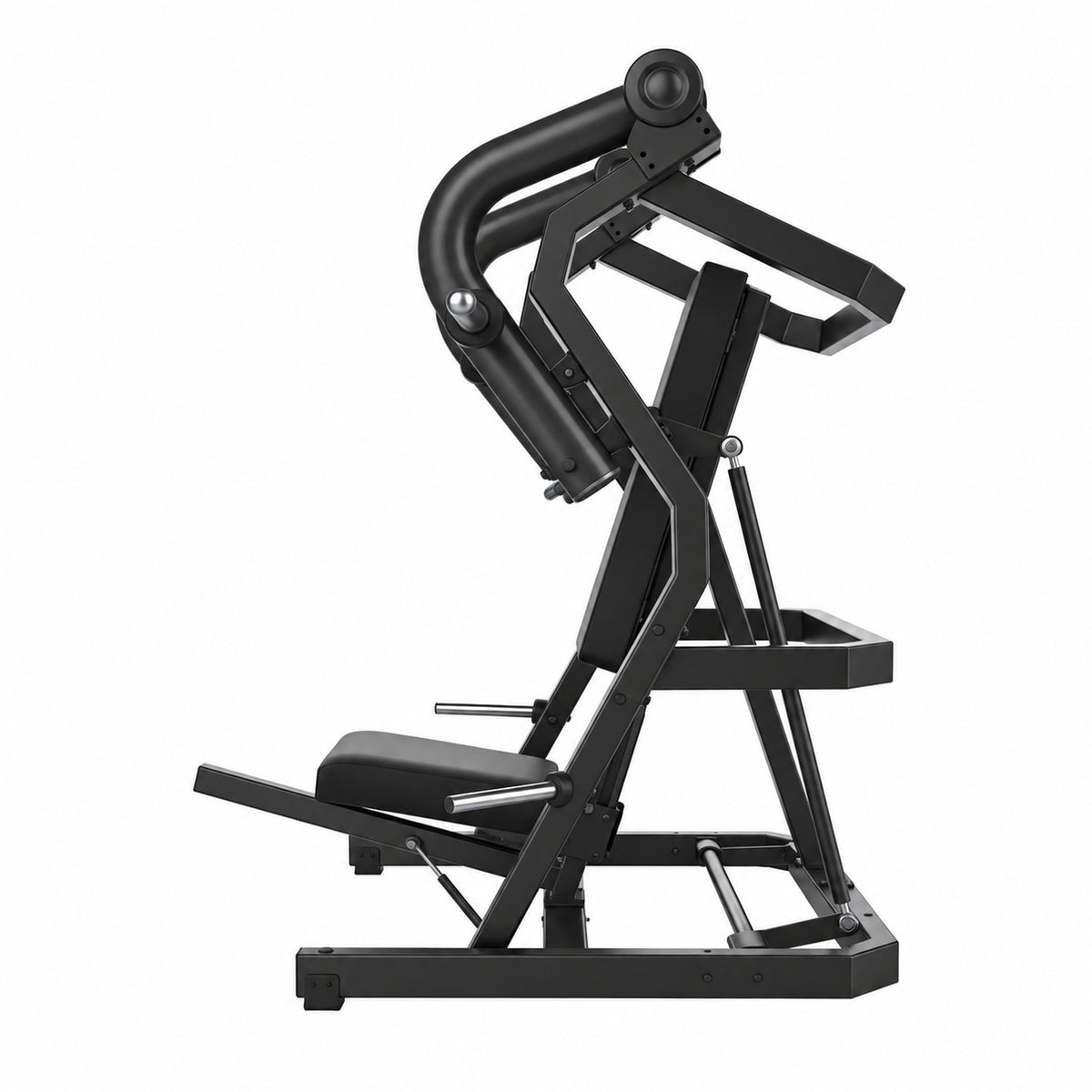 DHZ Y900 Y905L Brustpresse (Chest Press) mit Einstiegshilfe in Schwarz-Schwarz – Seitenansicht