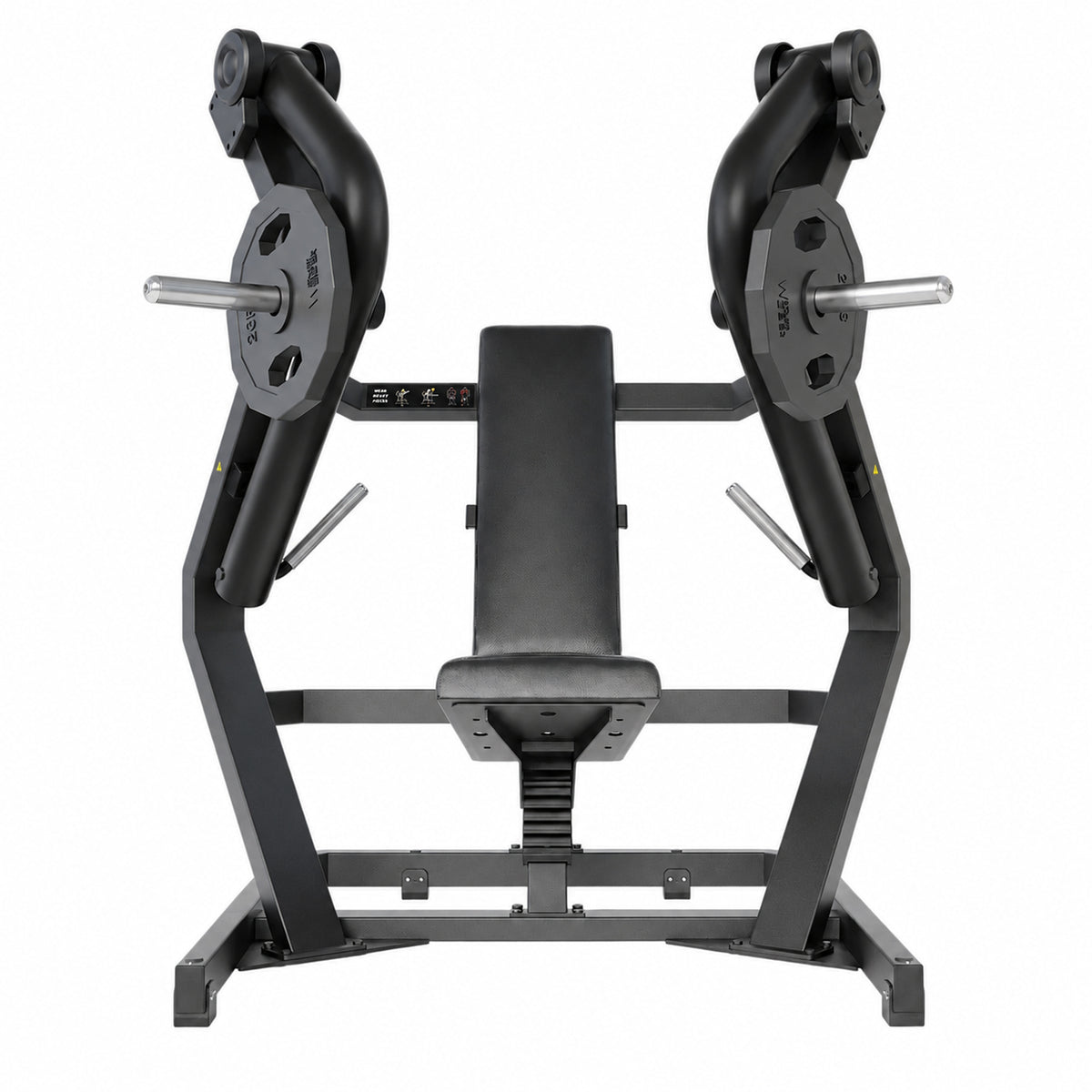 DHZ Y900 Y910 Decline-Brustpresse (Low Chest Press) in Schwarz-Schwarz – Frontansicht