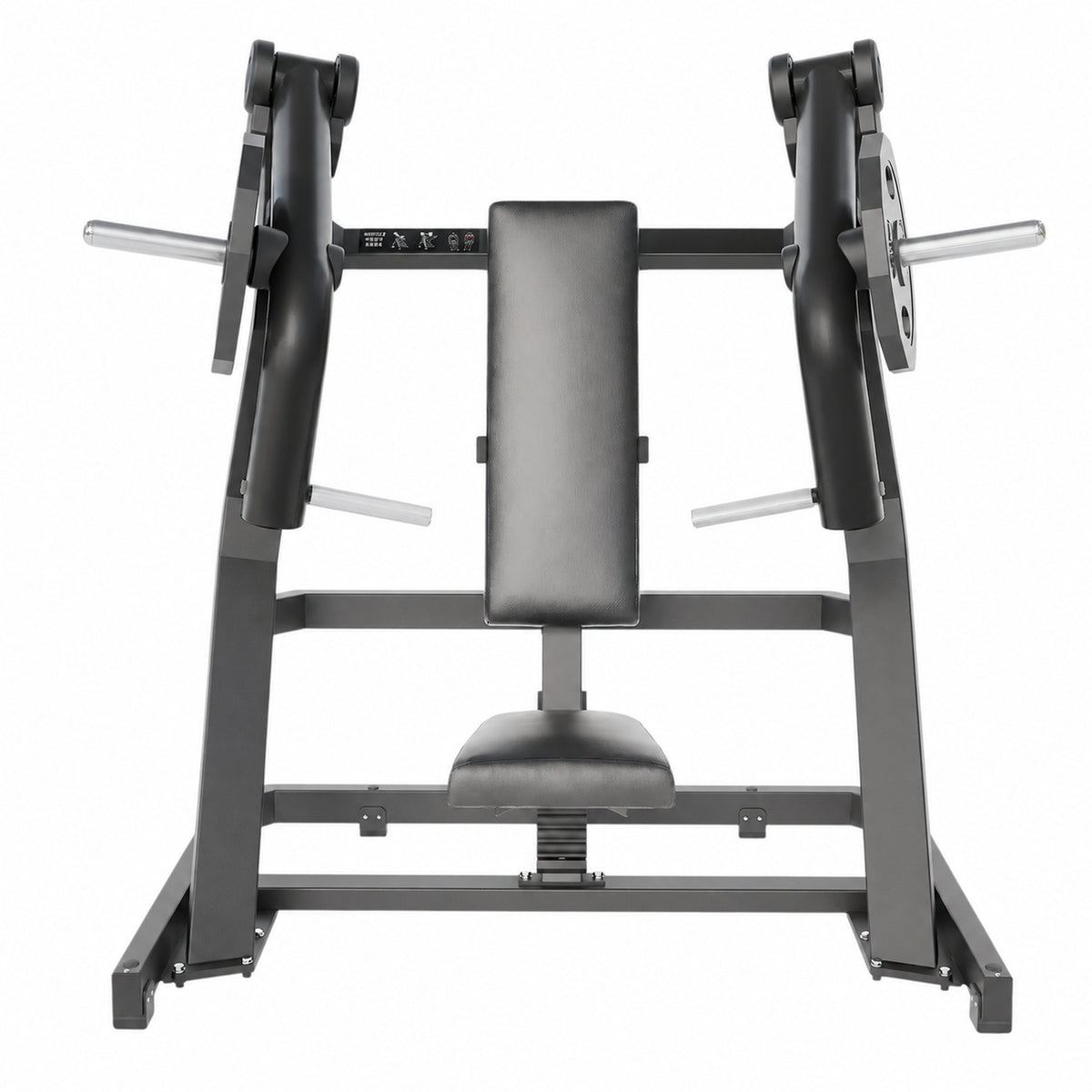 DHZ Y900 Y915 Schrägbank-Brustpresse (Incline Chest Press) in Schwarz-Schwarz – Frontansicht