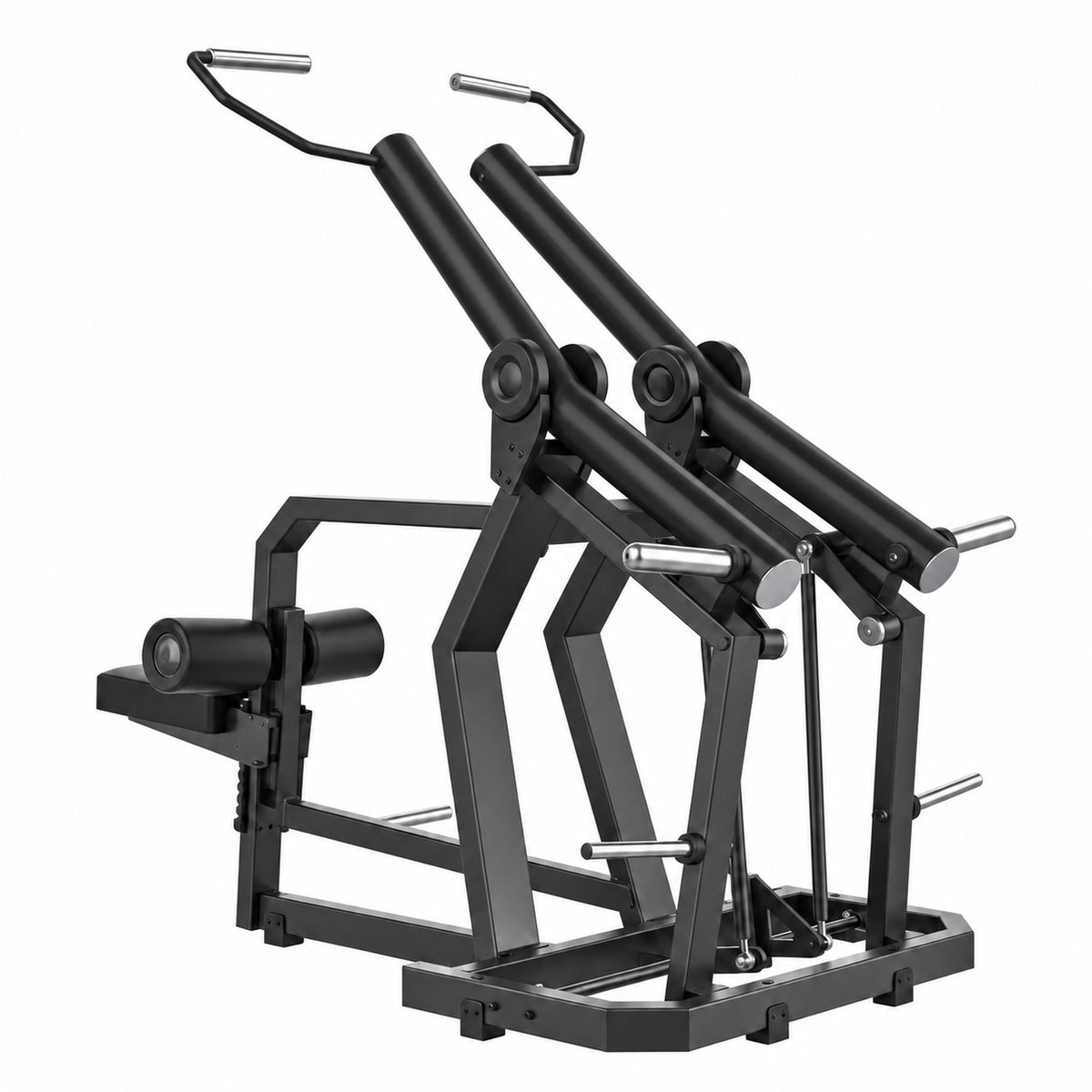 DHZ Y900 Y920L Latzugmaschine (Pull Down) mit Einstiegshilfe in Schwarz-Schwarz – Schrägansicht