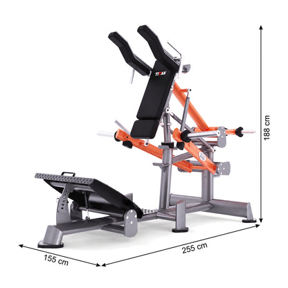 DHZ TITAN Extreme T911 Power Squat – Kniebeugenmaschine für Bein- und Gesäßtraining – power squat beintraining abmessungen