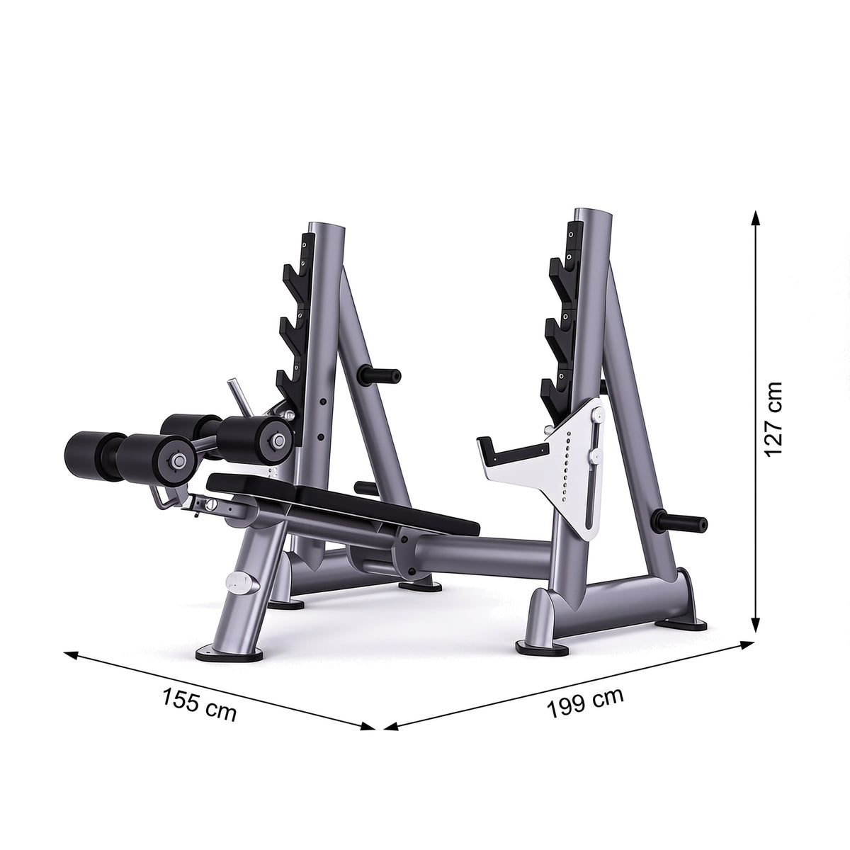 DHZ TITAN Extreme T931 Olympic Decline Bench – Professionelle Negativbank – olympic decline bench langhantelbank abmessungen
