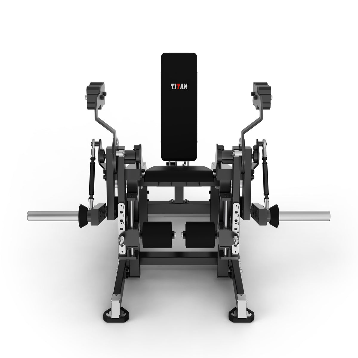DHZ TITAN Mechanix Y960ZA Leg Extension - Plate Loaded Beinstrecker für isoliertes Quadrizeps-Training – leg extension obsidian black frontansicht