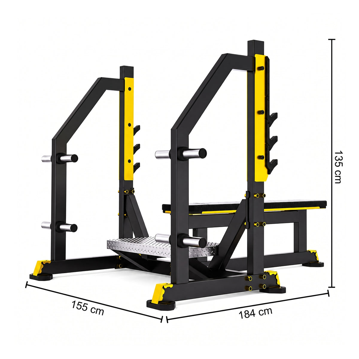 DHZ TITAN Mechanix Y972ZA Olympic Flat Bench - Plate Loaded Flachbank für Langhanteltraining – olympic flat bench schwarz gold abmessungen