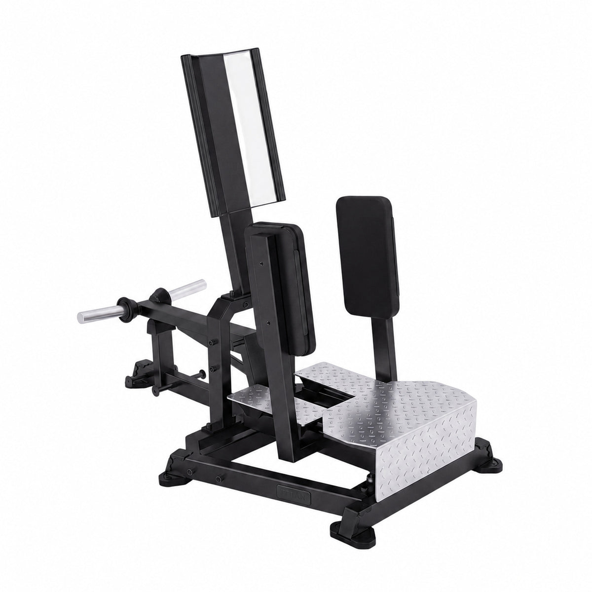 DHZ TITAN Mechanix Y985ZA Standing Abductor – Plate Loaded Abduktorenmaschine – dhz titan mechanix y985za standing abductor obsidian black perspektivansicht 