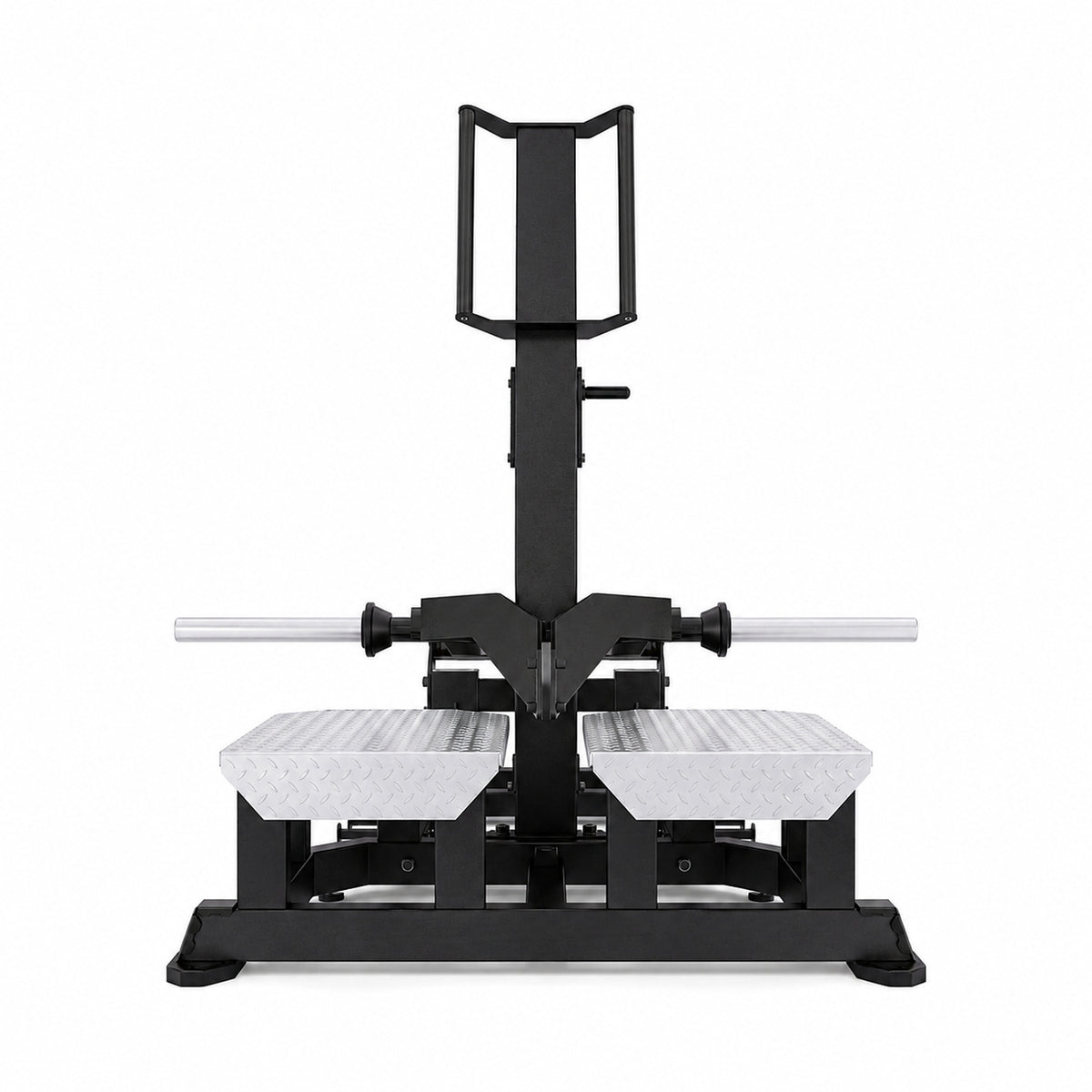 DHZ TITAN Mechanix Y986ZA Belt Squat – Plate Loaded Kniebeugenmaschine – dhz titan mechanix y986za belt squat obsidian black frontansicht 