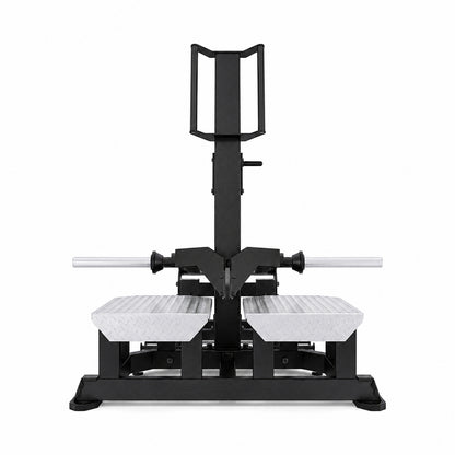 DHZ TITAN Mechanix Y986ZA Belt Squat – Plate Loaded Kniebeugenmaschine – dhz titan mechanix y986za belt squat obsidian black frontansicht 