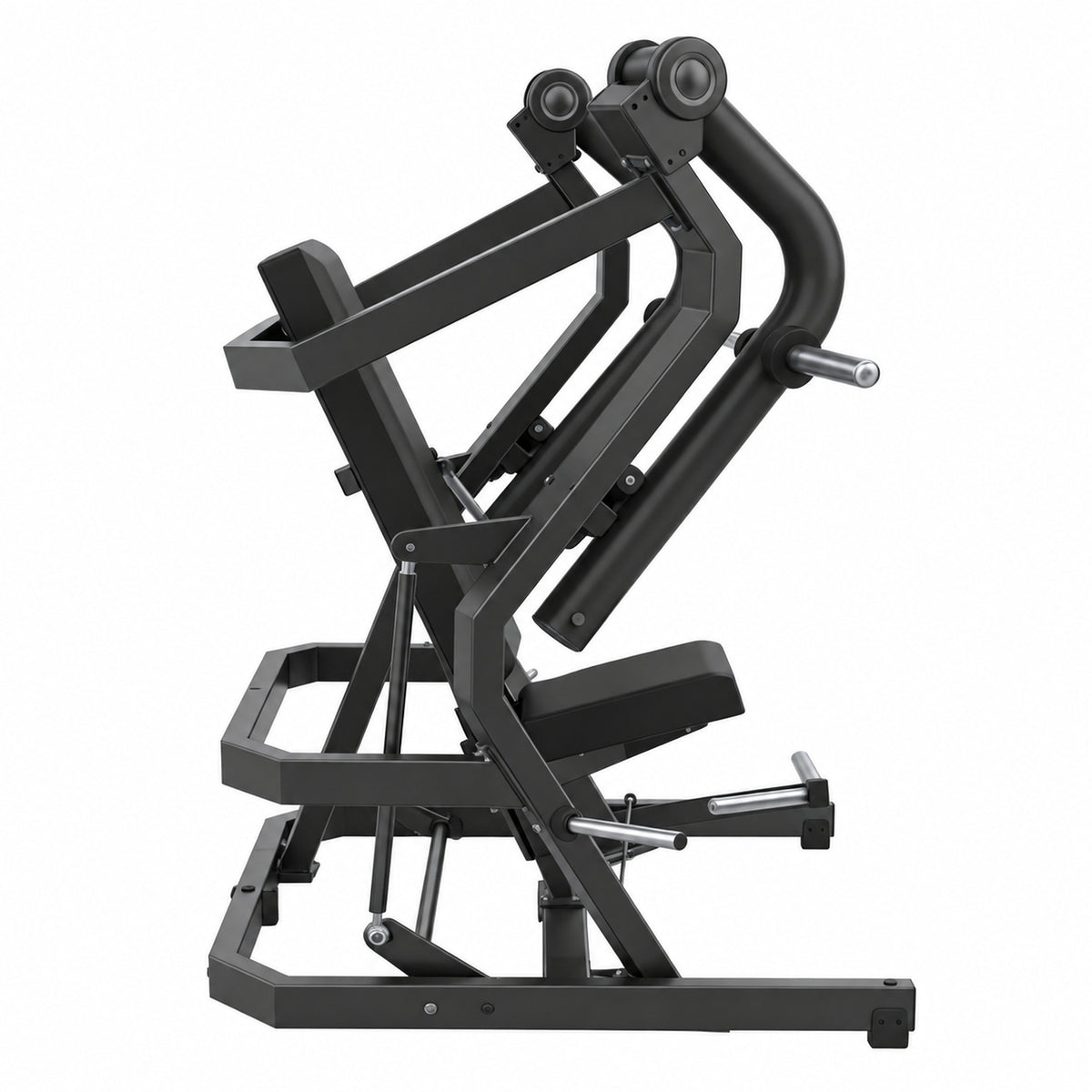 DHZ Y900 Y910L Decline-Brustpresse (Low Chest Press) mit Einstiegshilfe in Schwarz-Schwarz – Seitenansicht