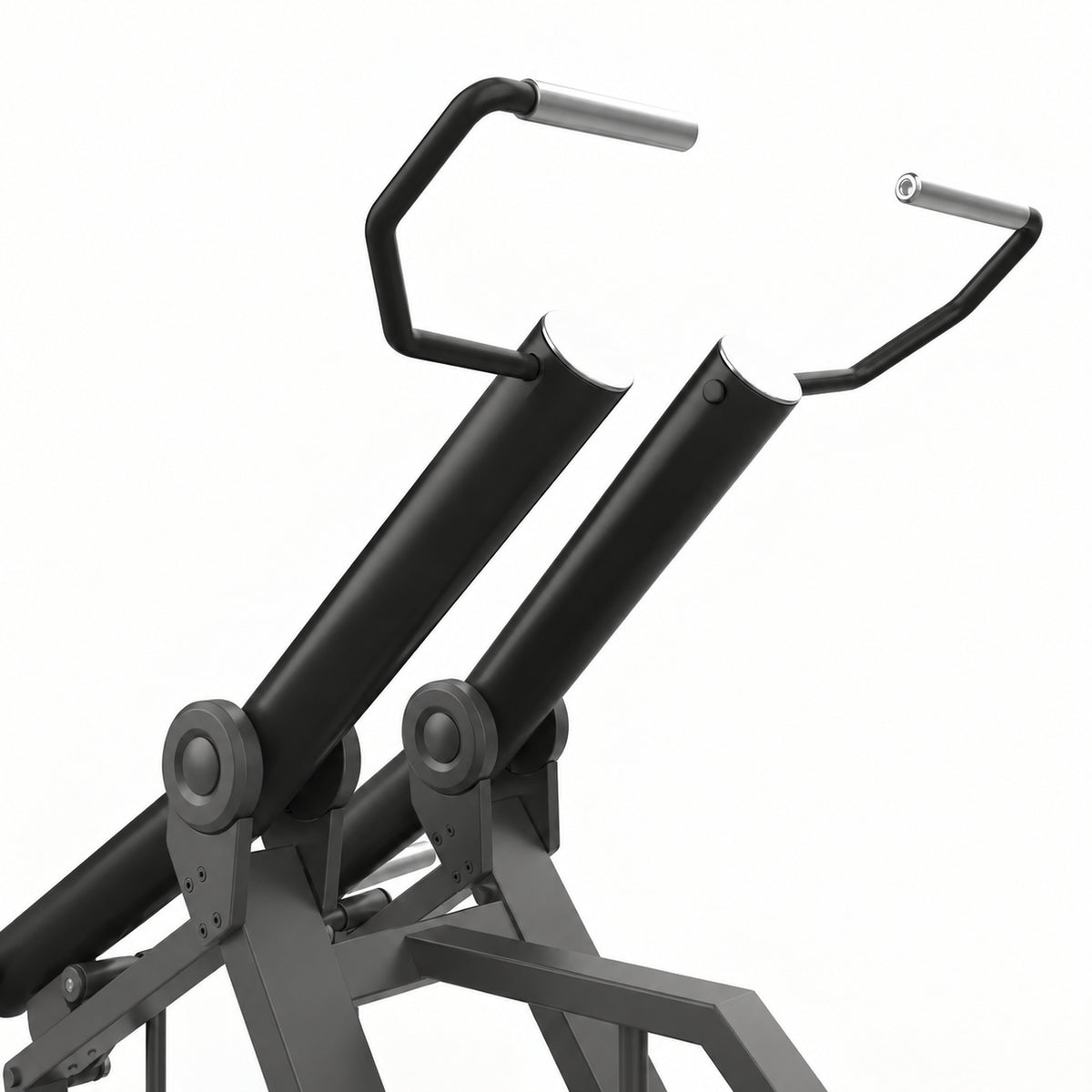 DHZ Y900 Y920L Latzugmaschine (Pull Down) mit Einstiegshilfe in Schwarz-Schwarz – Detail der Griffe