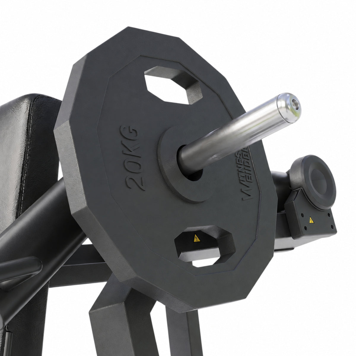 DHZ Y900 Y935 Schulterpresse (Shoulder Press) in Schwarz-Schwarz – Detail der Hantelscheibenaufnahme