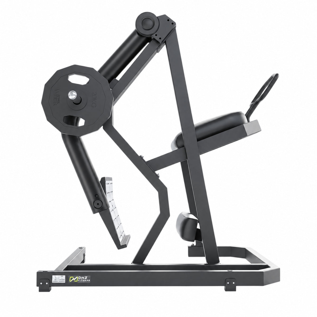 DHZ Y900 Y940 Glute-Kickback-Maschine (Rear Kick) in Schwarz-Schwarz – Seitenansicht