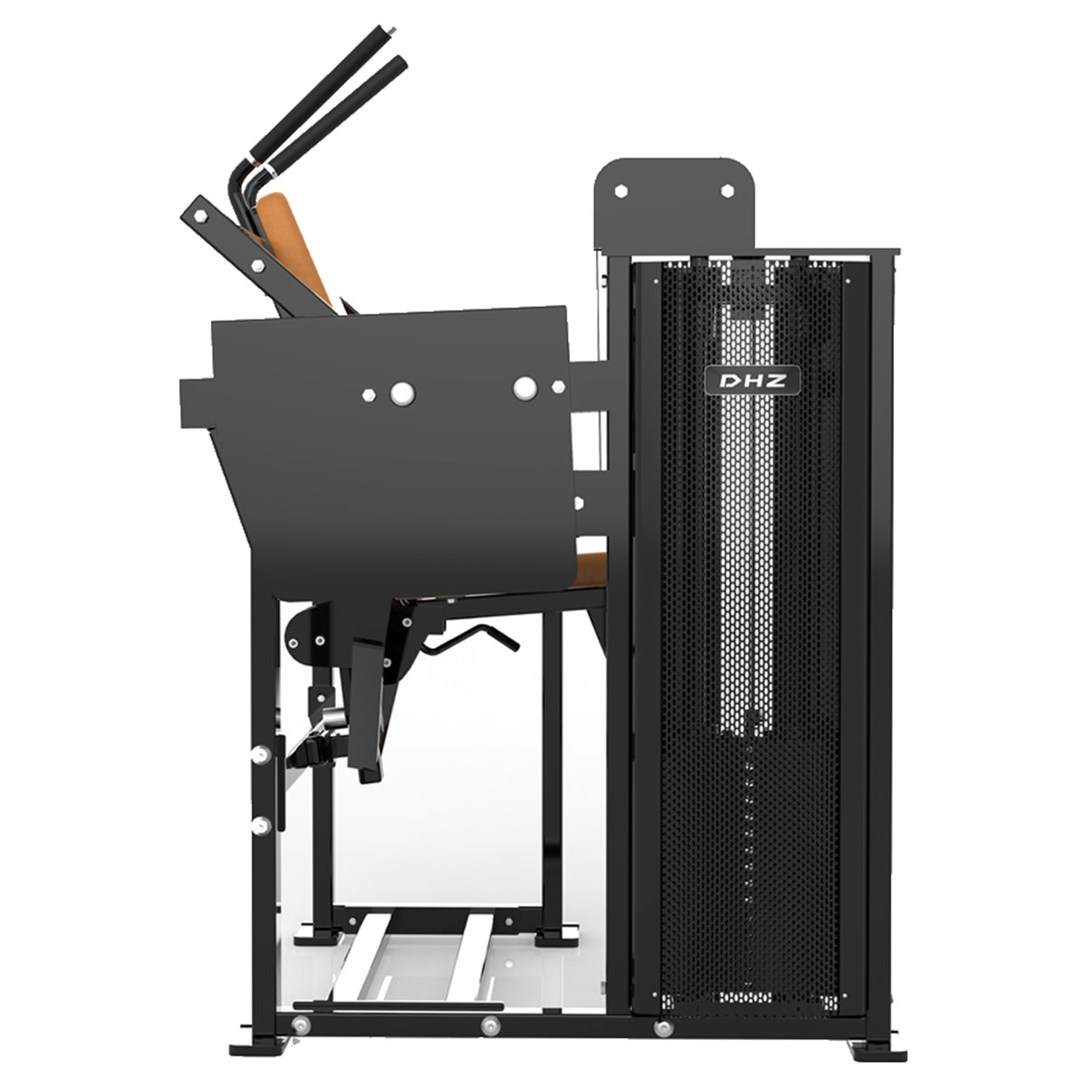 DHZ D-FORCE PM2046 Abdominal Crunch – Dual Weight Stack Bauchmaschine – braune Polster, Produktansicht 11
