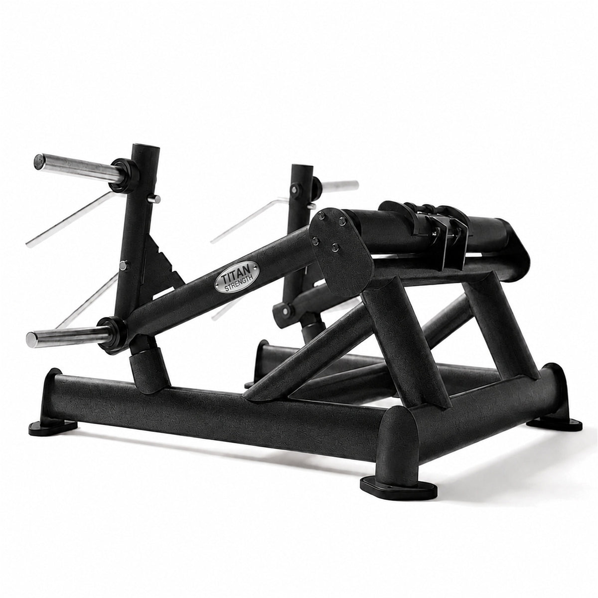 DHZ TITAN Extreme T918 Double Deadlift – Kreuzhebe-Maschine für Rücken- und Beintraining – double deadlift kreuzheben obsidian black rueckansicht