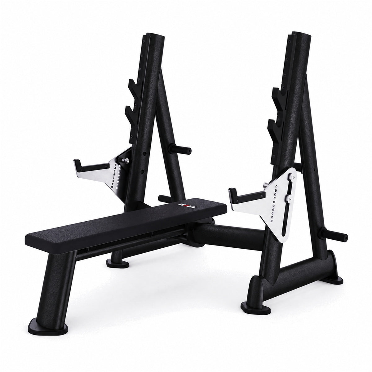DHZ TITAN Extreme T933 Olympic Flat Bench – Professionelle olympische Flachbank mit Hantelablagen – olympic flat bench langhantelbank obsidian black hauptansicht