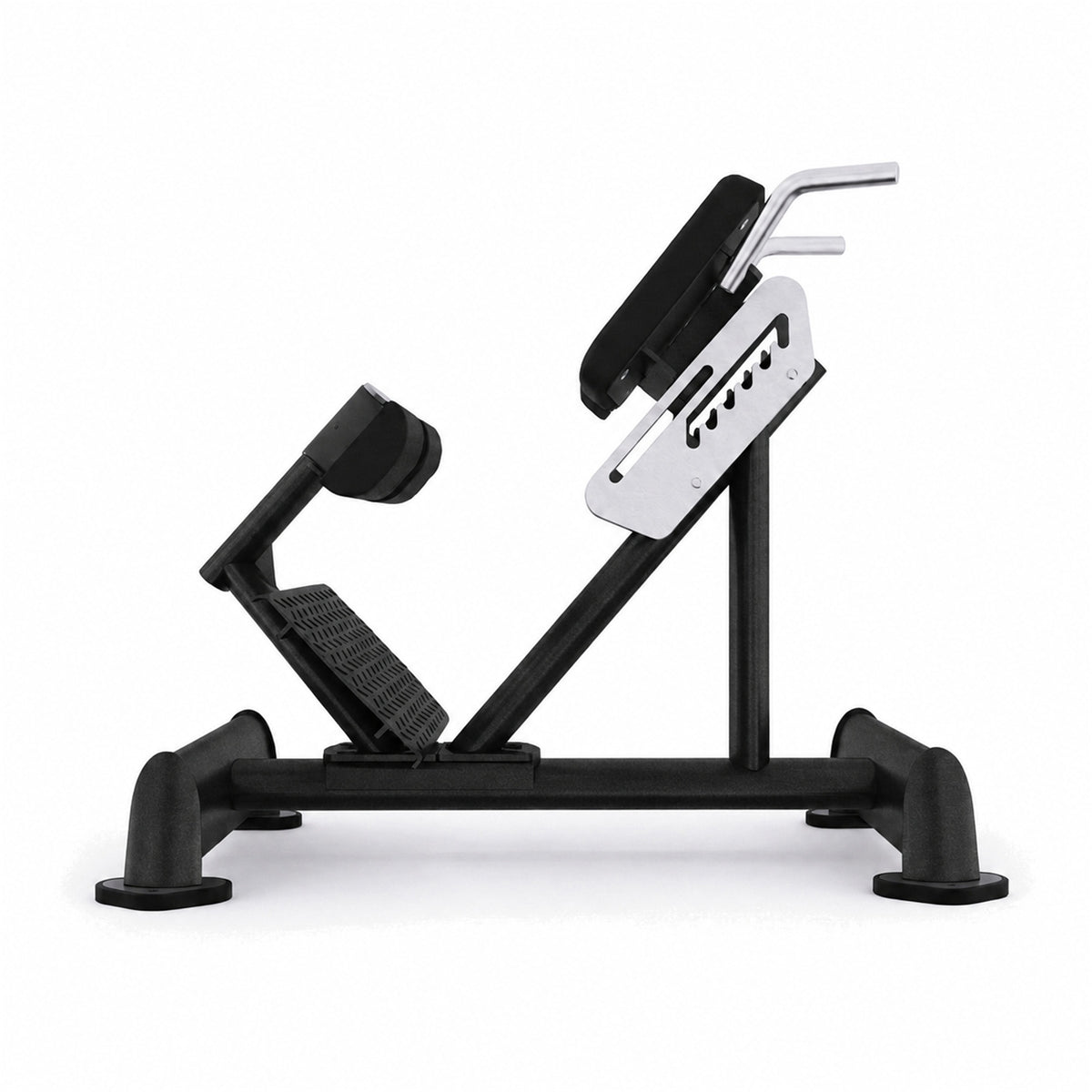 DHZ TITAN Extreme T935 Back Extension – Professionelle Hyperextension Bank für das Rückenstreckertraining – back extension hyperextension bank obsidian black seitenansicht