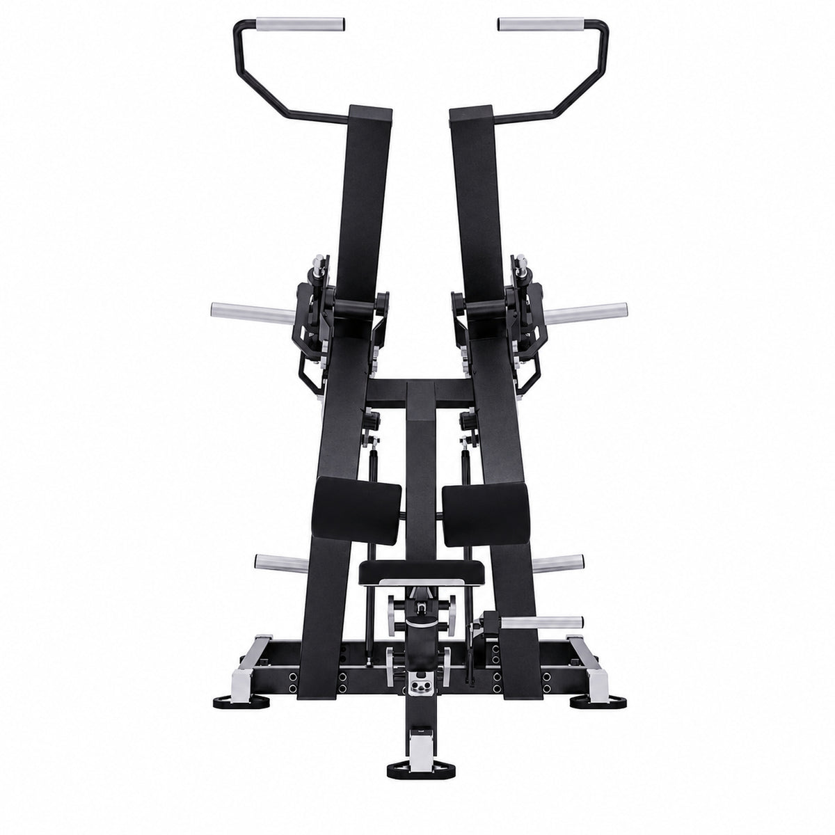 DHZ TITAN Mechanix Y920ZA Pull Down - Plate Loaded Latzug für Fitnessstudios und professionelles Rückentraining – pull down obsidian black frontansicht
