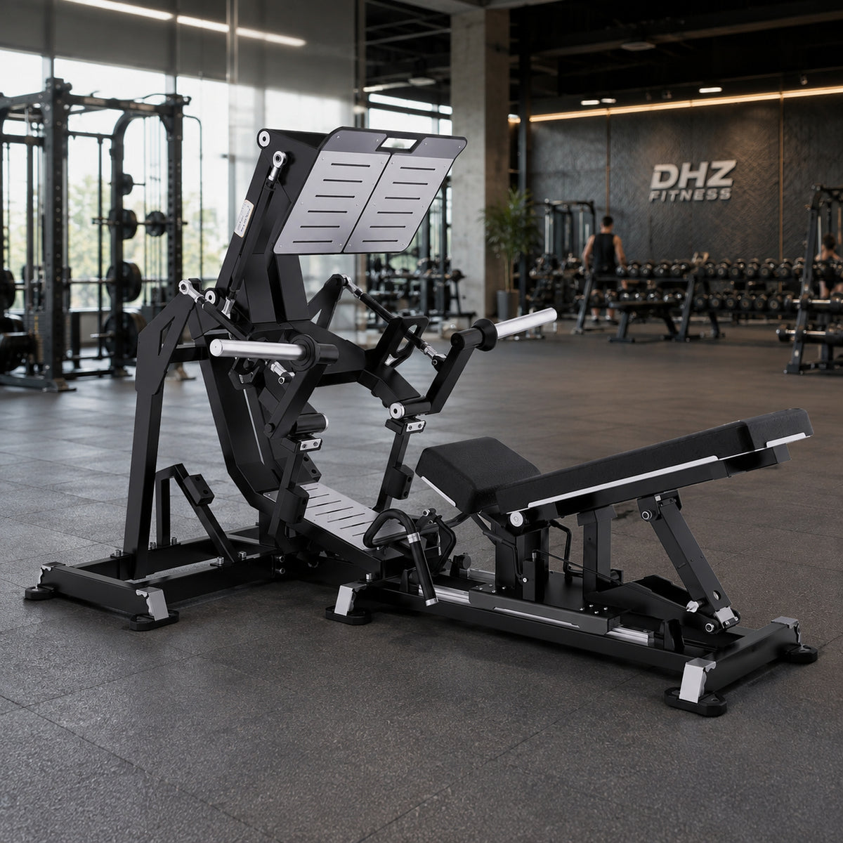 DHZ TITAN Mechanix Y950ZA Leg Press - Plate Loaded Beinpresse für professionelles Bein- und Glute-Training – leg press obsidian black premium