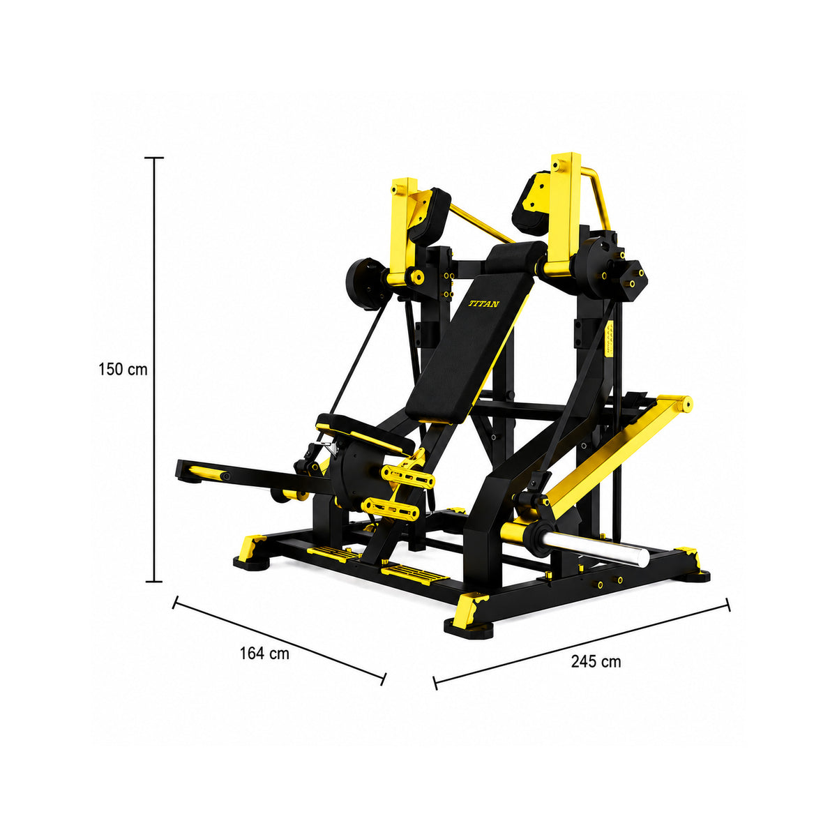 DHZ TITAN Mechanix Y983ZA Pull Over - Plate Loaded Gerät für Rücken- und Brusttraining – pull over schwarz gold abmessungen