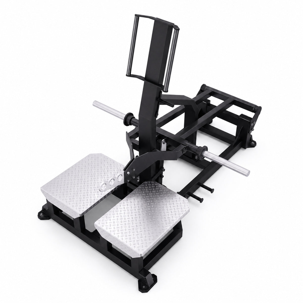 DHZ TITAN Mechanix Y986ZA Belt Squat – Plate Loaded Kniebeugenmaschine – dhz titan mechanix y986za belt squat obsidian black obenansicht 
