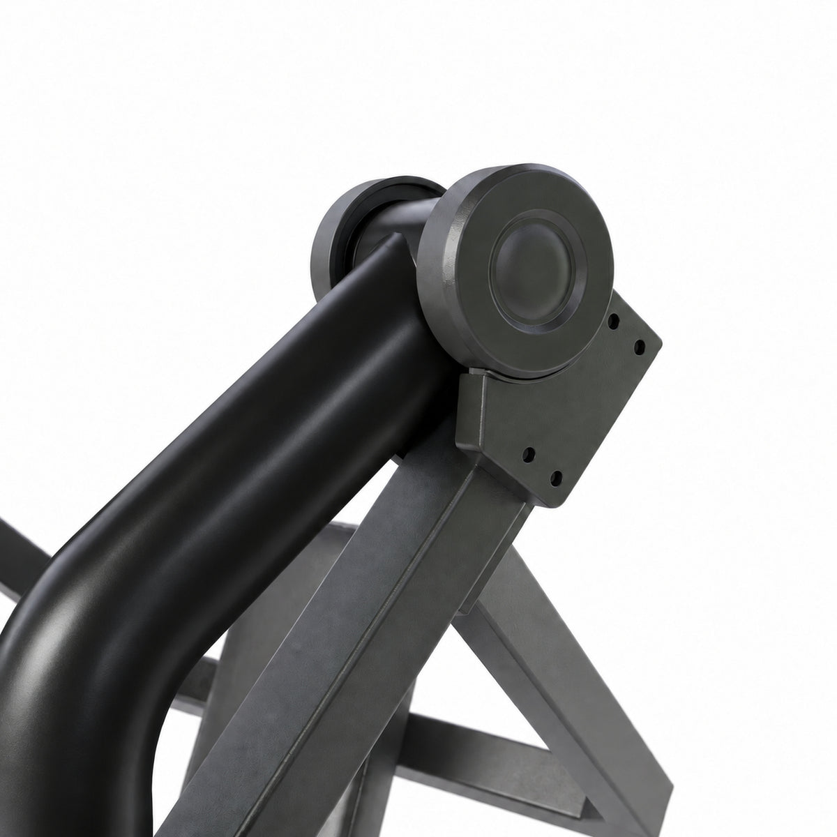 DHZ Y900 Y910 Decline-Brustpresse (Low Chest Press) in Schwarz-Schwarz – Detail des Gelenks