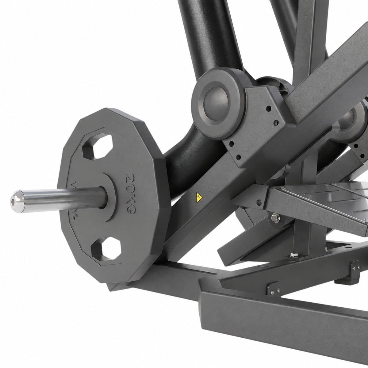 DHZ Y900 Y930 Rudermaschine (Row) in Schwarz-Schwarz – Detail der Hantelscheibenaufnahme