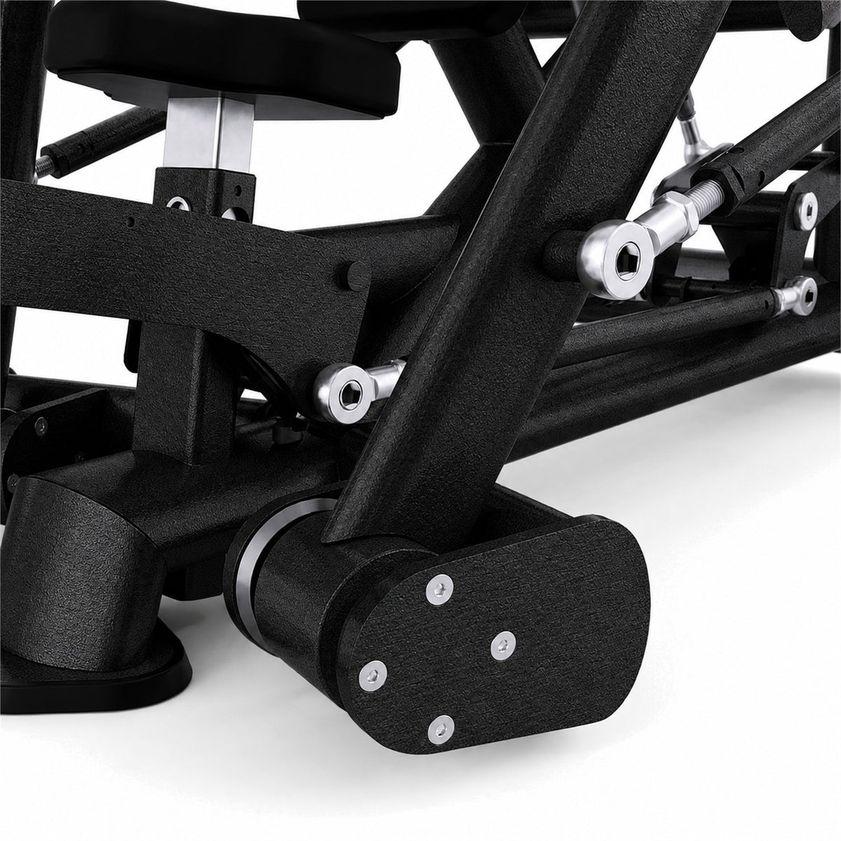 DHZ TITAN Extreme T905 Super Decline Chest Press – Brustpresse für unteres Brusttraining – super decline chest press obsidian black gelenk detail