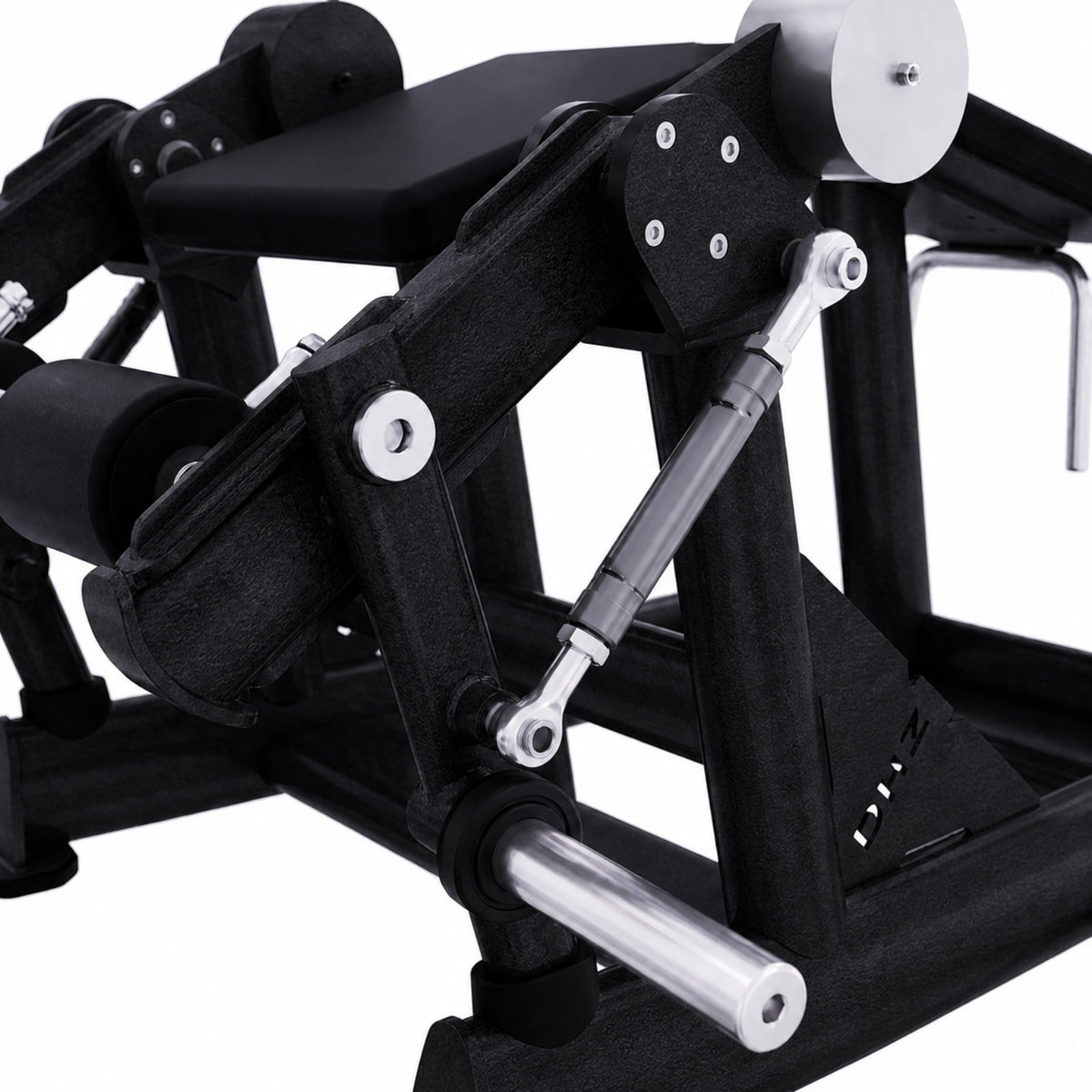 DHZ TITAN Extreme T907 Alternate Leg Curl – Beinbeuger für isoliertes Hamstring-Training – alternate leg curl obsidian black antriebs detail