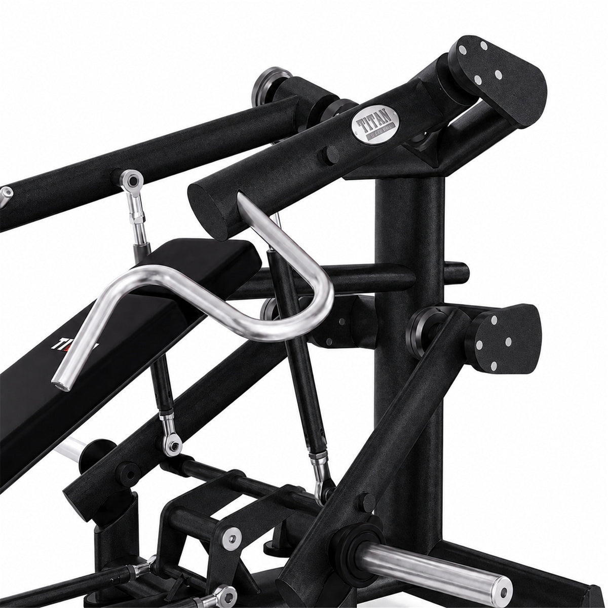 DHZ TITAN Extreme T910 Super Incline Chest Press – Schrägbank Brustpresse für obere Brust – super incline chest press obsidian black mechanik detail
