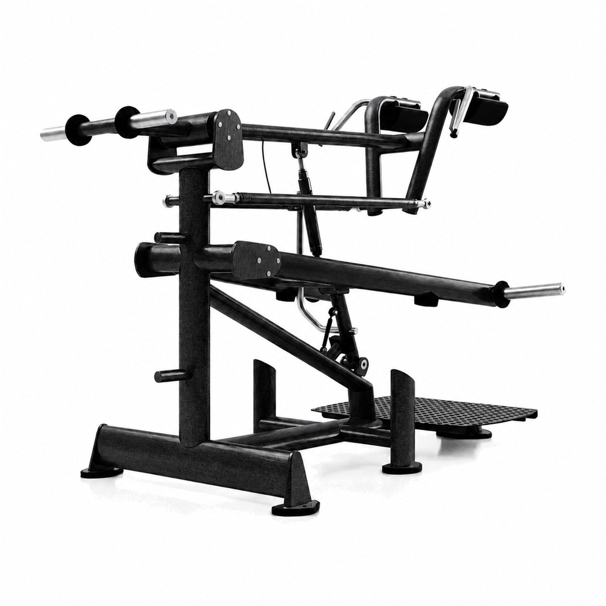 DHZ TITAN Extreme T912 Super Squat – Kniebeugenmaschine für Gesäß- und Beintraining – super squat obsidian black rueckansicht