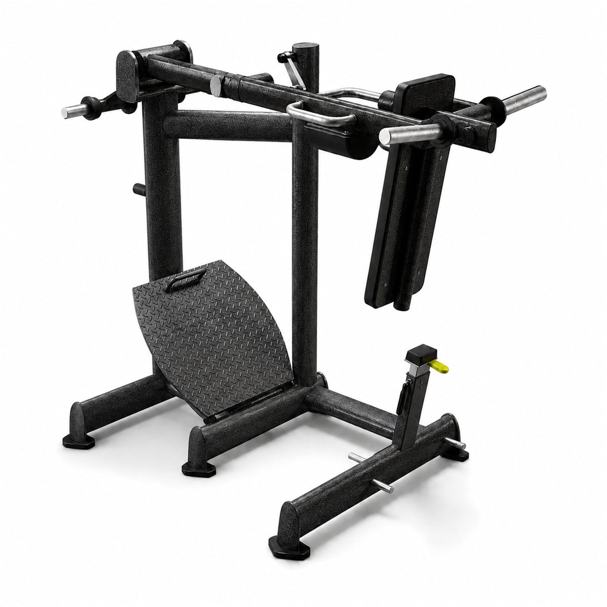 DHZ TITAN Extreme T916 Pendulum Squat – Kniebeugenmaschine für Bein- und Gesäßtraining – pendulum squat beintraining obsidian black rueckansicht