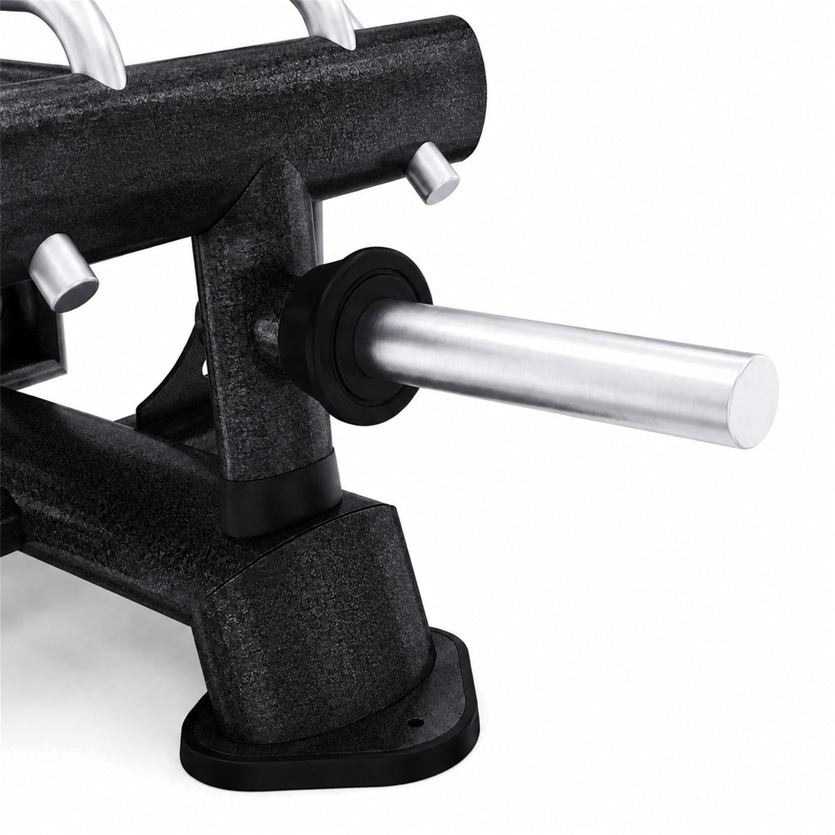 DHZ TITAN Extreme T917 Standing T-Bar Row – Professionelle Rudermaschine für effektives Rückentraining – standing t bar row rueckentraining obsidian black gewichtaufnahme detail