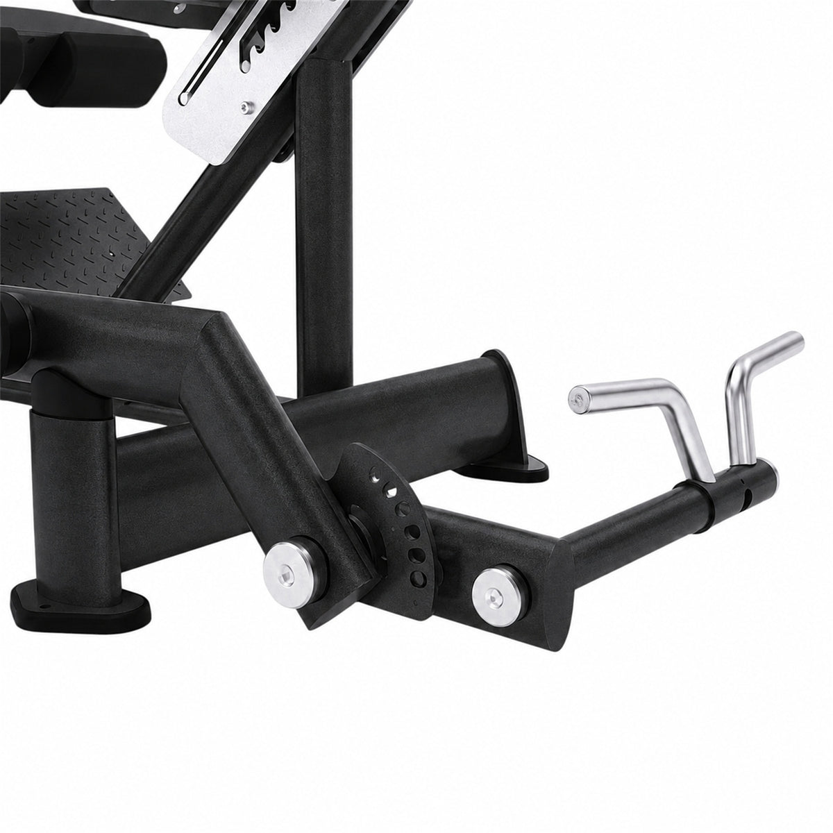 DHZ TITAN Extreme T936 Dual 45° Hip Extension – Glute- & Hamstring-Maschine – dual 45 degree hip extension obsidian black verstellung detail