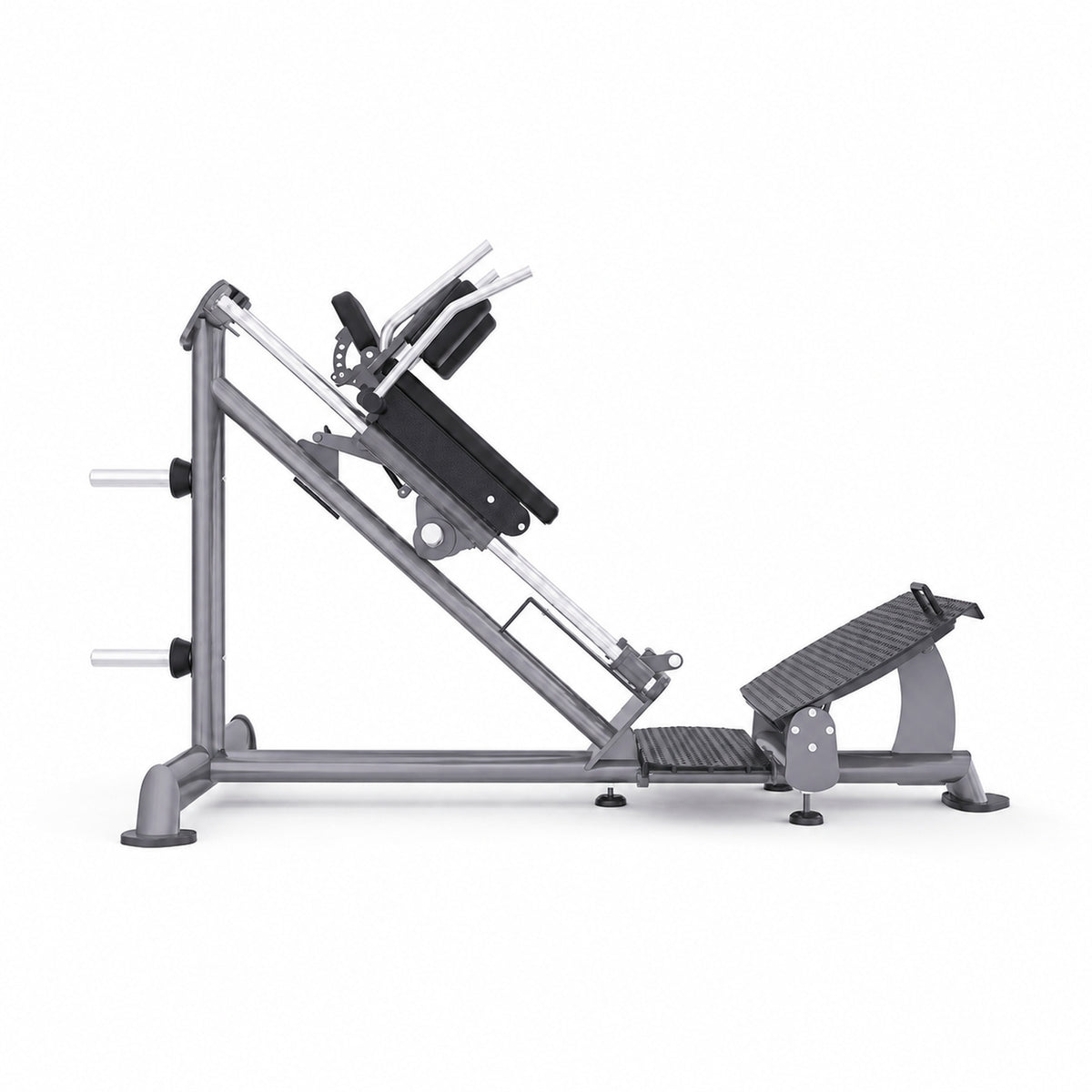 DHZ TITAN Extreme T939 Super Hack Slide – Professionelle Hack Squat Maschine für effektives Beintraining – super hack slide titan grau seitenansicht