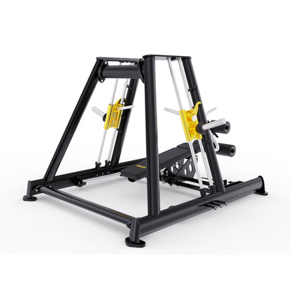 DHZ TITAN Extreme T946 Power Dual Smith Chest Press – Plate-Loaded – power dual smith chest press schwarz gold dreiviertelansicht