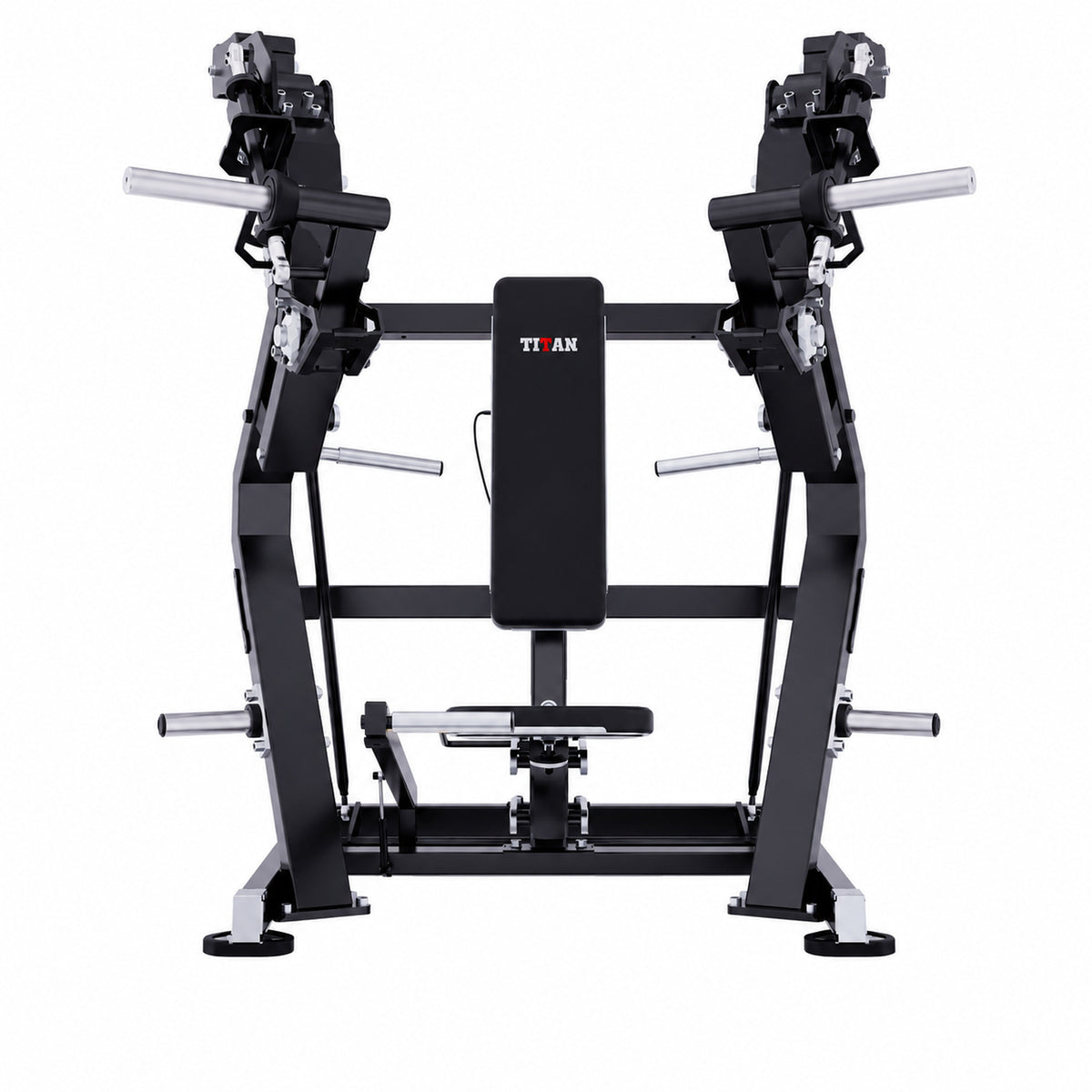 DHZ TITAN Mechanix Y905ZAG Chest Press - Plate Loaded Brustpresse – chest press obsidian black rueckansicht